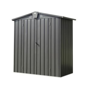 Outdoor Storage Shed 5.7x3 FT,Metal Outside Sheds&Outdoor Storage Galvanized Steel,Tool Shed With Lockable Double Door For Patio,Backyard,Garden, (Option: Dark gray)