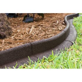3" x 48" Black Rubber No Dig Landscape Garden Border Edging (Pack 6) (Actual Color: Brown)