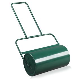 24 Inch Green Iron Lawn Roller Cylindrical Garden (Color: Green)